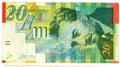 Twenty shekel bill of Israel Royalty Free Stock Photo