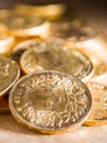 Twenty Swiss Francs coins Royalty Free Stock Photo