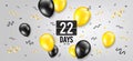 Twenty two days left icon. 22 days to go. Vector Royalty Free Stock Photo