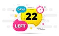 Twenty two days left icon. 22 days to go. Vector Royalty Free Stock Photo