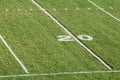 Twenty yard line on football field Royalty Free Stock Photo