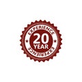 Twenty Year experience label seal, 20 year experience Royalty Free Stock Photo