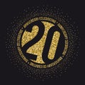 Twenty years anniversary celebration logotype. 20th anniversary logo.