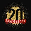 Twenty years anniversary celebration logotype. 20th anniversary logo.