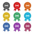 Twenty years experience icon. Set icons colorful Royalty Free Stock Photo