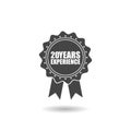 Twenty years experience icon with shadow Royalty Free Stock Photo