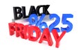 Twentyfive percent discounts on Black Friday, 3d render Royalty Free Stock Photo