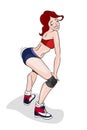 Twerk dance. radhair woman. illustration.