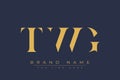 TWG abstract letter logo design Royalty Free Stock Photo