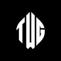 TWG circle letter logo design with circle and ellipse shape. TWG ellipse letters with typographic style. The three initials form a Royalty Free Stock Photo