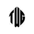 TWG circle letter logo design with circle and ellipse shape. TWG ellipse letters with typographic style. The three initials form a Royalty Free Stock Photo