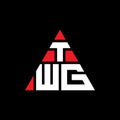 TWG triangle letter logo design with triangle shape. TWG triangle logo design monogram. TWG triangle vector logo template with red Royalty Free Stock Photo
