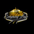 Truck logo design vector rps gold cool modern Royalty Free Stock Photo