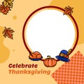 Twibbon thanksgiving celebration party template design Royalty Free Stock Photo
