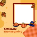 Twibbon thanksgiving celebration party template graphic Royalty Free Stock Photo