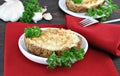 Twice Baked and Stuffed Garlic Potatoes Royalty Free Stock Photo