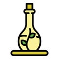 Twig in a flask icon color outline vector Royalty Free Stock Photo