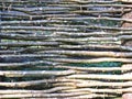 Twig Wooden Willow Fence Wall Detail in Rural Village Royalty Free Stock Photo