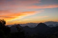 Twiglight sky with mountains at Mae Hong Son Royalty Free Stock Photo