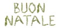 Twigs forming the phrase 'BUON NATALE'