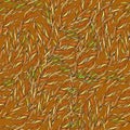 Twigs seamless pattern with yellow green narrow leaves