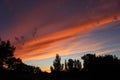 Blazing stripes of vivid Saskatchewan sunset Royalty Free Stock Photo