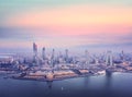 Twilight, beautiful kuwait city skyline Royalty Free Stock Photo