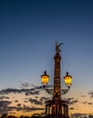Twilight at Berlins Victory Column Royalty Free Stock Photo