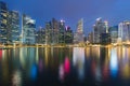 Twilight blue sky background, Singapore office Royalty Free Stock Photo