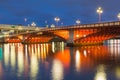 Twilight, Bridge cross over river in Tokyo city Royalty Free Stock Photo