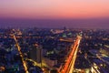 Twilight and Chao Phraya River and City View , Bangkok in Th