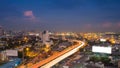 Twilight of City road curved long exposure