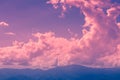 Twilight cloud on magenta sky