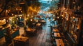 Twilight at Cozy Street Cafe. Created with Generative AI