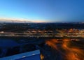 Twilight at the Crossroads: E19 Near Halle with Wind Turbines Silhouette