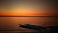 twilight dusk river boats