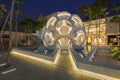 Twilight Exterior of Buckminster Fuller Geodesic Dome in Midtown Royalty Free Stock Photo