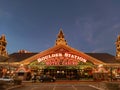 Twilight exterior view of the Boulder Station Hotel and Casino