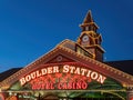 Twilight exterior view of the Boulder Station Hotel and Casino