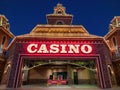 Twilight exterior view of the Boulder Station Hotel and Casino