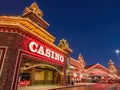 Twilight exterior view of the Boulder Station Hotel and Casino