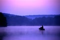 Twilight Fisherman Royalty Free Stock Photo