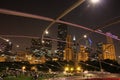 Twilight Gathering at a Pavilion Park in Chicago Royalty Free Stock Photo