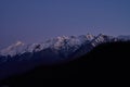 Twilight Gleam on Snow-Capped Ridges