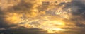 Twilight gold sky panorama scene