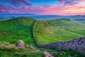 Twilight at Hadrian`s Wall Caw Gap Royalty Free Stock Photo