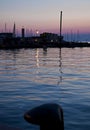 Twilight on the harbor with calm waters