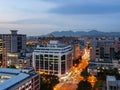 Twilight high angle view of the Taipei cityscape