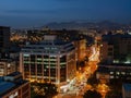 Twilight high angle view of the Taipei cityscape