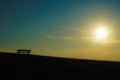 Twilight of the hills and the bench Musashino Forest Park Royalty Free Stock Photo